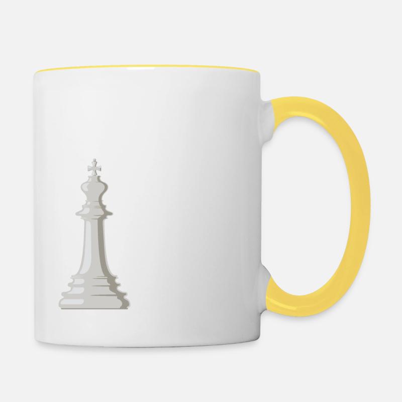 I Never Lose I Either Win Or I Learn Chess - Contrasting Mug - white/yellow