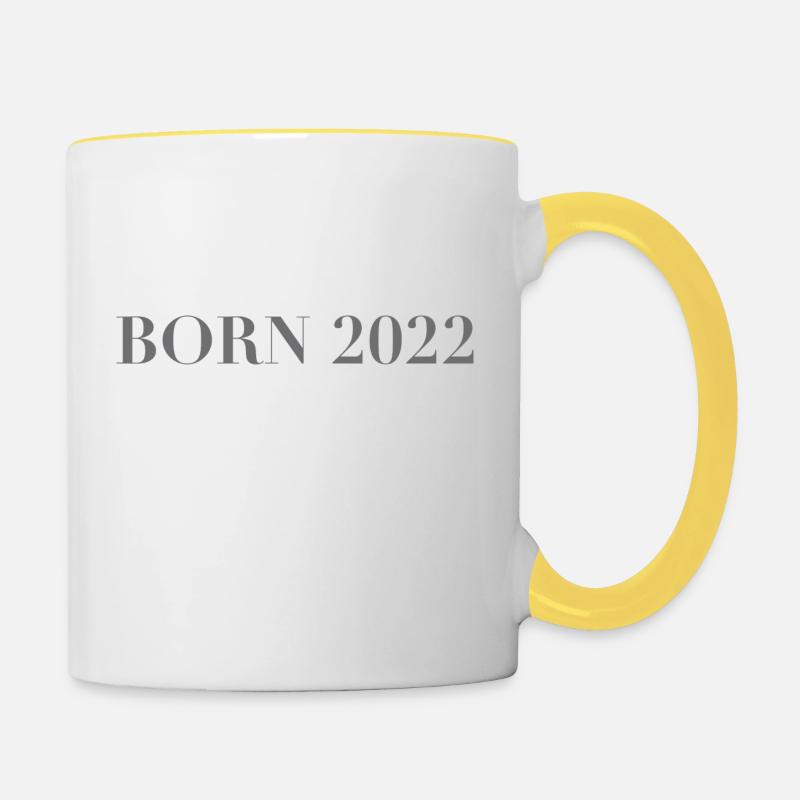 Naissance 2022 - Mug contrasté - blanc/jaune