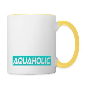 Aquaholic Scuba Diving Diver - Tasse zweifarbig - Weiß/Gelb - Rechts