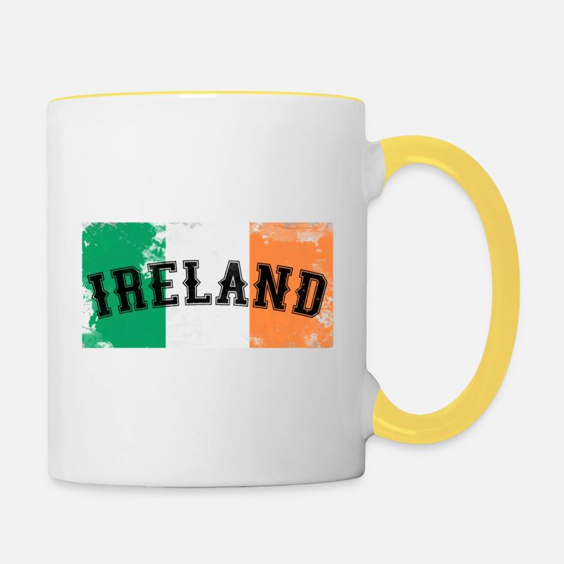 Irlande - Drapeau de l’Irlande - Mug contrasté - blanc/jaune
