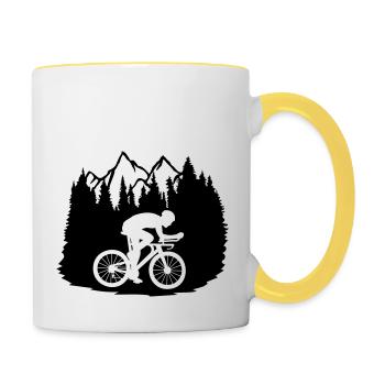 Nature Bicycle Rider - Contrasting Mug - white/yellow - Right