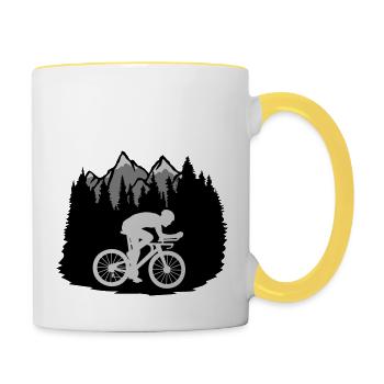 Mountain Bike Rider - Contrasting Mug - white/yellow - Right