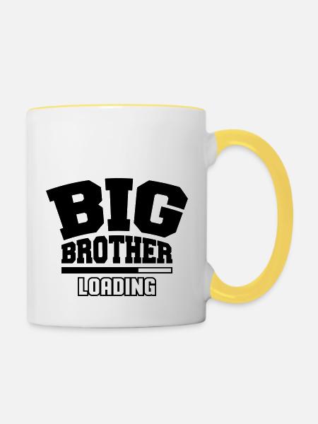 Big Brother Loading - Tasse zweifarbig - Weiß/Gelb