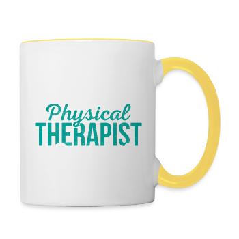 Physical Therapist Squad PT PTA Physiotherapist - Contrasting Mug - white/yellow - Right