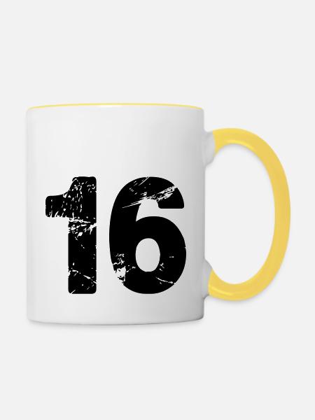 16 - Tasse zweifarbig - Weiß/Gelb