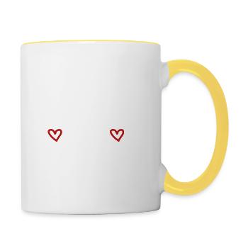 less drama more yoga Sport fitness Spruch Englisch - Tasse zweifarbig - Weiß/Gelb - Rechts