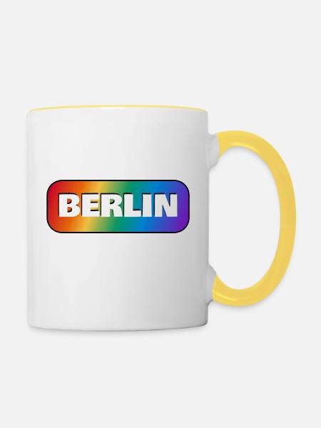BERLINER REGENBOGEN HAPPY PRIDE - Tasse zweifarbig - Weiß/Gelb