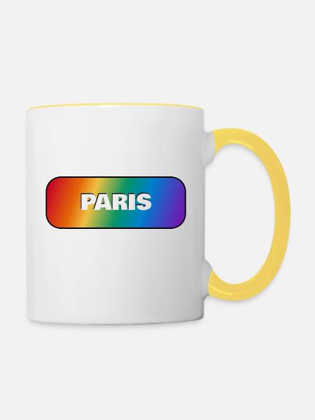 PARIS GAY PRIDE - Tasse zweifarbig - Weiß/Gelb