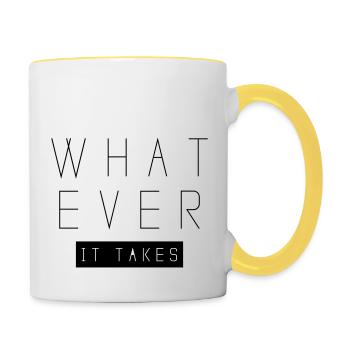 whatever it takes - Tasse zweifarbig - Weiß/Gelb - Rechts