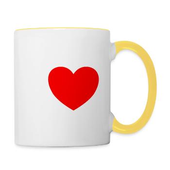 I LOVE PBERG HAUPTSTADT - Tasse zweifarbig - Weiß/Gelb - Rechts