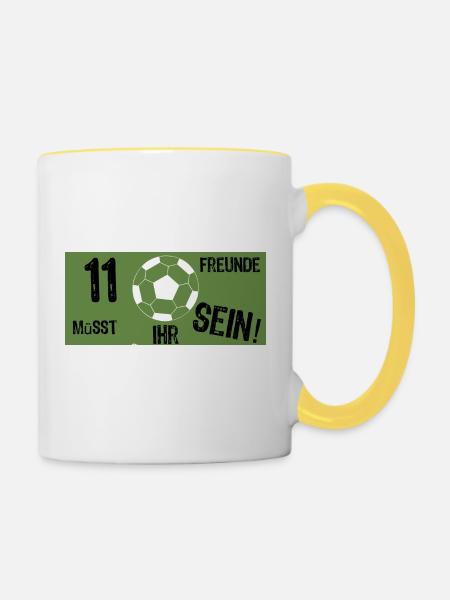 Fusball - Tasse zweifarbig - Weiß/Gelb