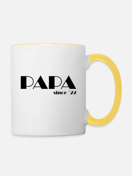 Papa 22 s - Tasse zweifarbig - Weiß/Gelb