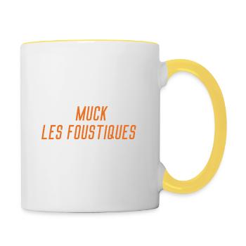 Muck Les Foustiques Deteste les Piqûres moustiques - Mug contrasté - blanc/jaune - Droite