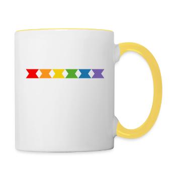 Regenbogen diabolo - Tasse zweifarbig - Weiß/Gelb - Rechts