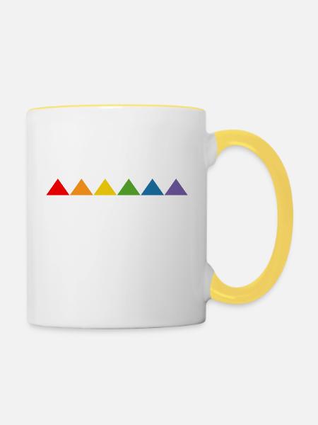 Regenbogen triangle - Tasse zweifarbig - Weiß/Gelb