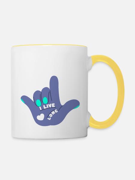 Lebenslinien - Vorhersage - Tasse zweifarbig - Weiß/Gelb