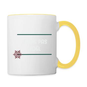 J’aime pas Noël - Mug contrasté - blanc/jaune - Droite