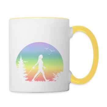 Walking - Tasse zweifarbig - Weiß/Gelb - Rechts