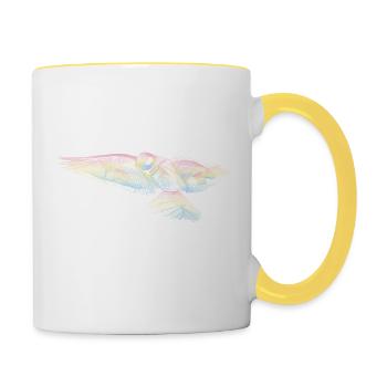 Oiseau - Mug contrasté - blanc/jaune - Droite