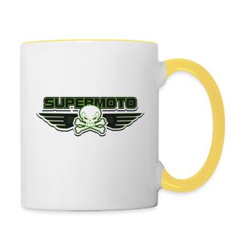 SUPER MOTO Pirates vert - Mug contrasté - blanc/jaune - Droite