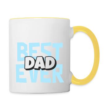 Meilleur papa de tous les temps - Mug contrasté - blanc/jaune - Droite