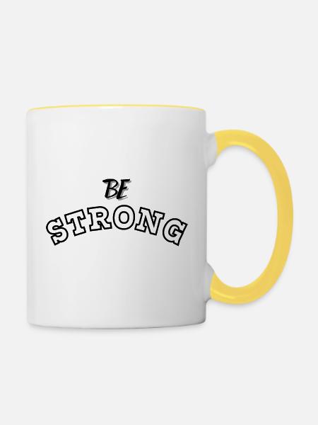 Sei STARK 2 - Tasse zweifarbig - Weiß/Gelb