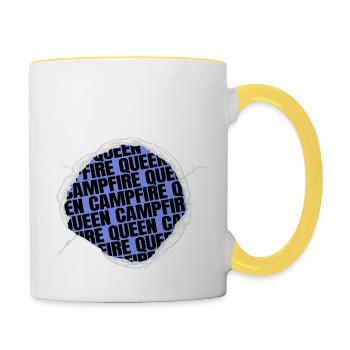 camping out hiking gift idea happy rv - Tasse zweifarbig - Weiß/Gelb - Rechts