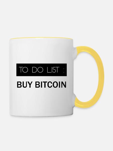 To Do List : Buy Bitcoin - Mug contrasté - blanc/jaune