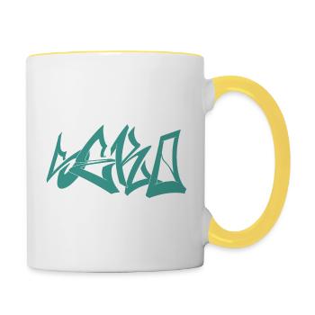Seko Graffiti - Tasse zweifarbig - Weiß/Gelb - Rechts