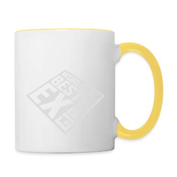worlds best ex girlfriend - Tasse zweifarbig - Weiß/Gelb - Rechts