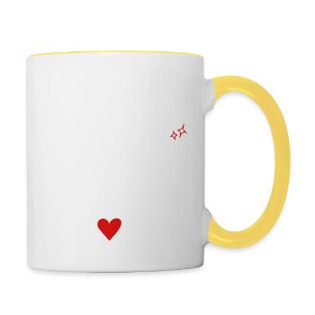 copine au top idée cadeau - Mug contrasté - blanc/jaune - Droite