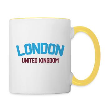 London Vereinigtes Königreich - Tasse zweifarbig - Weiß/Gelb - Rechts