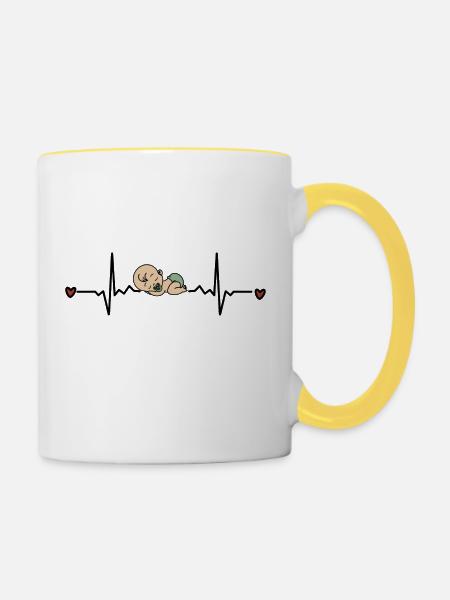 Baby - Tasse zweifarbig - Weiß/Gelb