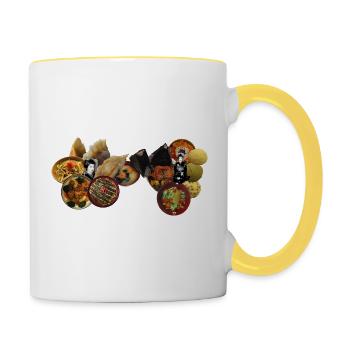 Japanese dishes in small - Contrasting Mug - white/yellow - Right
