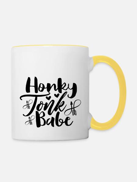 Honky Tonk Babe - Tasse zweifarbig - Weiß/Gelb