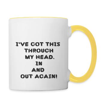 Design drôle et non réfléchi / dictons drôles - Mug contrasté - blanc/jaune - Droite