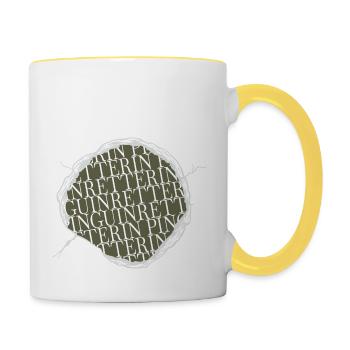 tierliebe confetti friends fährte humor - Tasse zweifarbig - Weiß/Gelb - Rechts