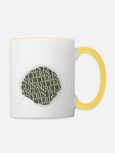 tierliebe confetti friends fährte humor - Tasse zweifarbig - Weiß/Gelb