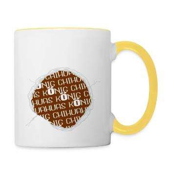 zitat lieblingshund welpe terrier geek bullterrier - Tasse zweifarbig - Weiß/Gelb - Rechts