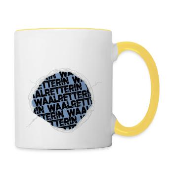 meeresbewohner lustig spaß humor bday grausamkeit - Tasse zweifarbig - Weiß/Gelb - Rechts