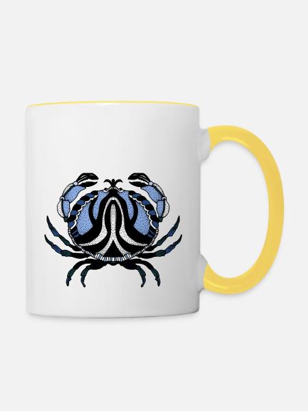 Krebs - Tasse zweifarbig - Weiß/Gelb