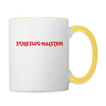 Fashionable home SCHLESWIG-HOLSTEIN metal design - Contrasting Mug - white/yellow - Right