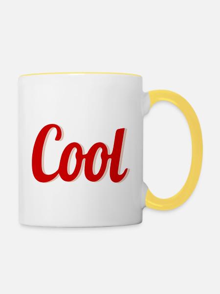 Kühl - Tasse zweifarbig - Weiß/Gelb