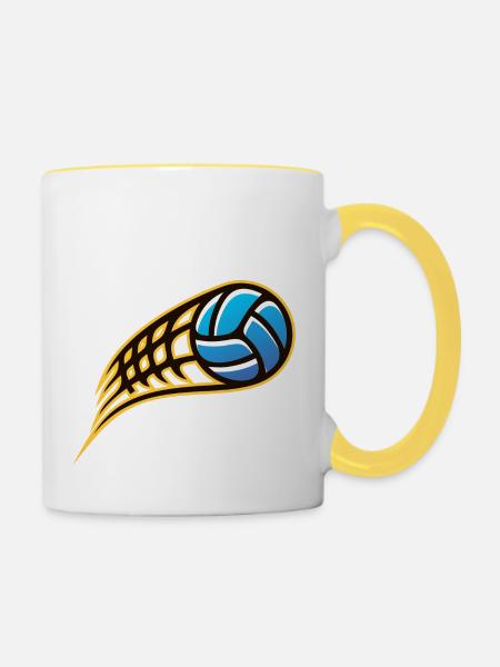 Ballsport - Tasse zweifarbig - Weiß/Gelb