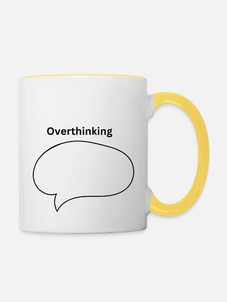 Overthinking - Tasse zweifarbig - Weiß/Gelb