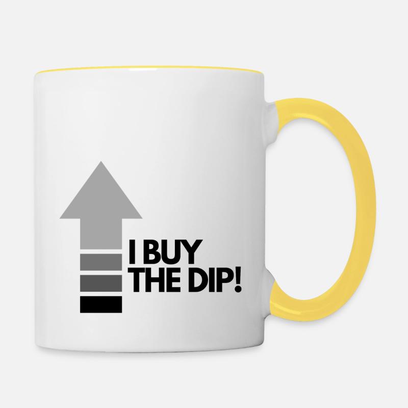 J’achète les actions DIP - Mug contrasté - blanc/jaune