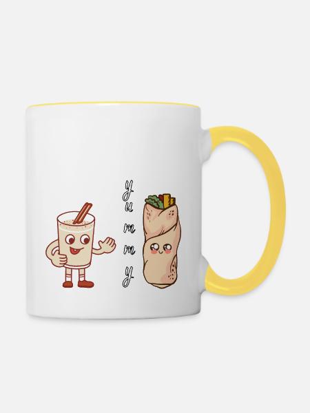 Leckerer Stil - Tasse zweifarbig - Weiß/Gelb