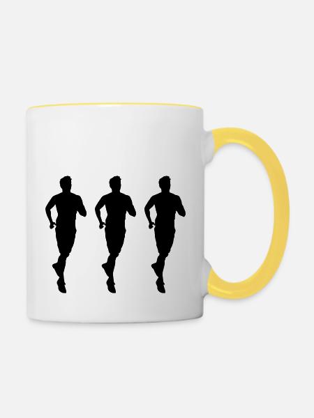 jogging 3 - Tasse zweifarbig - Weiß/Gelb