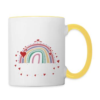Cute Rainbow Awesome 1948 - 75. Geburtstag mit - Tasse zweifarbig - Weiß/Gelb - Rechts