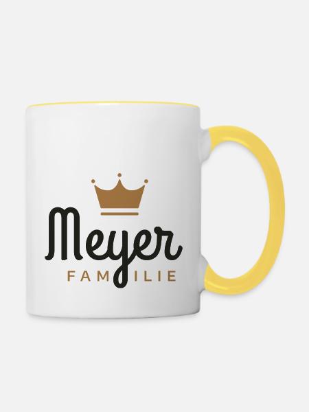 Meyer-Familie - Tasse zweifarbig - Weiß/Gelb